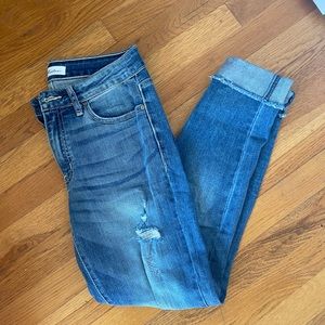 Distressed Blue Jeans